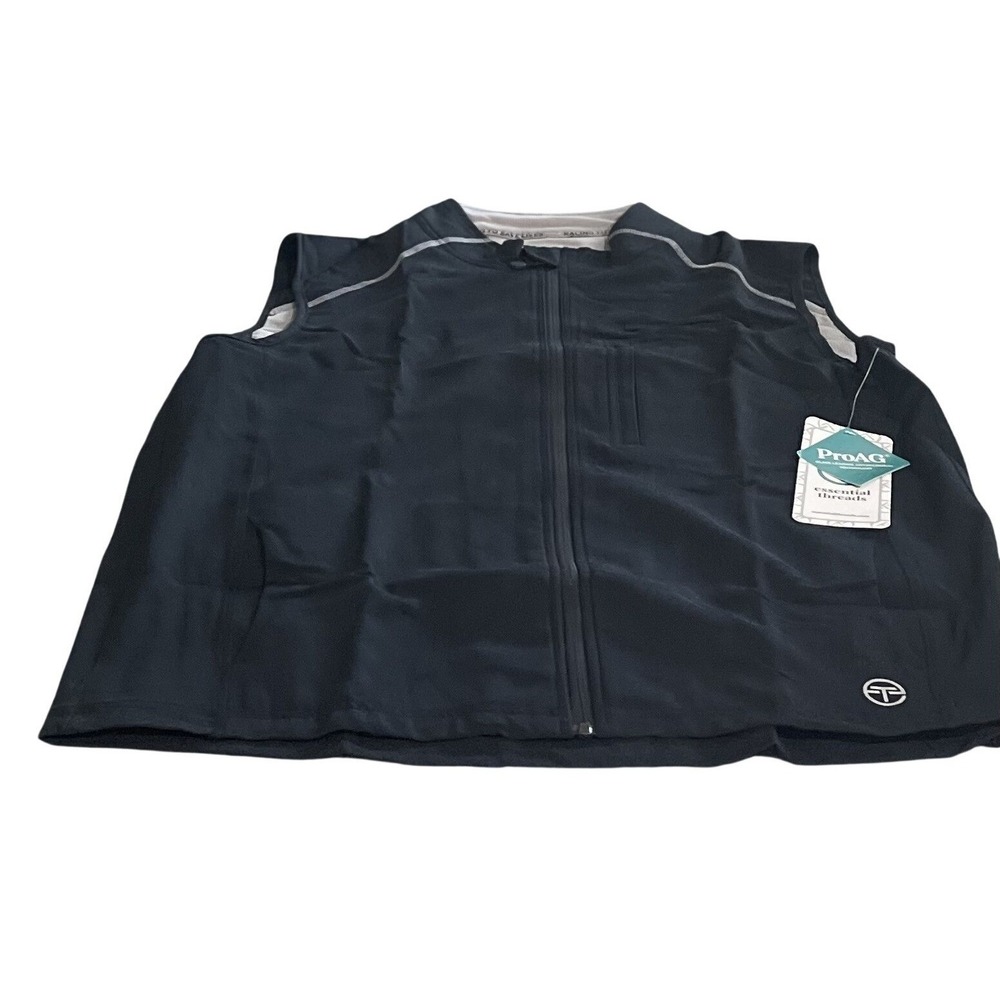 NWT Essential Threads Pro AG Men's Scrub Vest Large Black Antimicrobial Medical